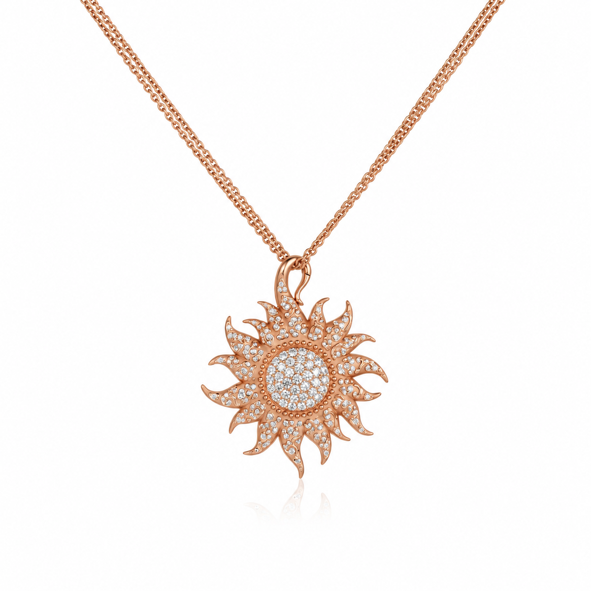 Carrera y Carrera Sol y Sombra diamond sun necklace showcasing a radiant sun pendant with sparkling diamonds in fine jewelry style.