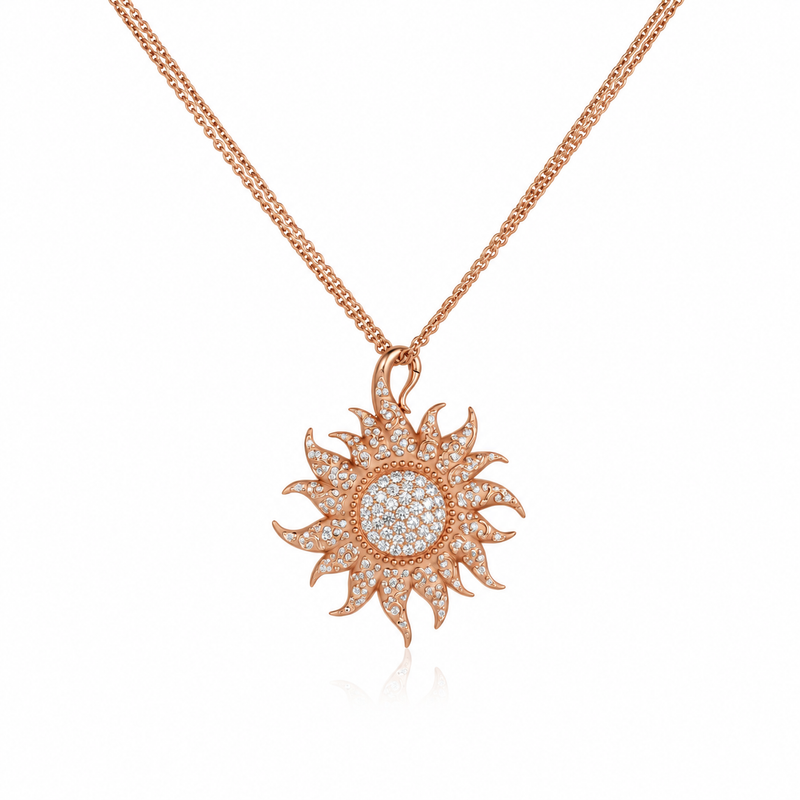 Carrera y Carrera Sol y Sombra diamond sun necklace showcasing a radiant sun pendant with sparkling diamonds in fine jewelry style.