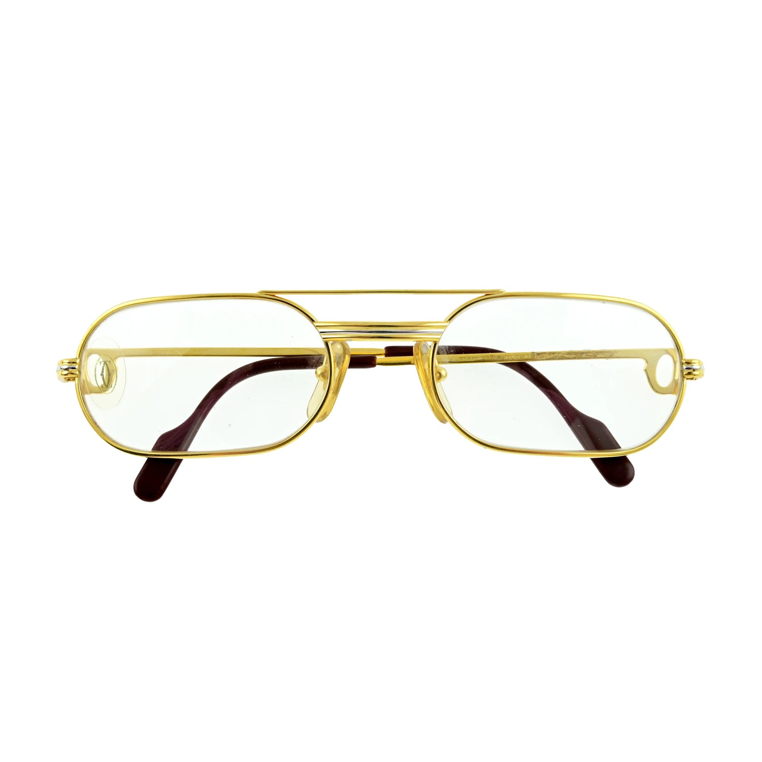 Cartier Vintage Louis sunglasses with oval frames, featuring classic design and dark tinted lenses.