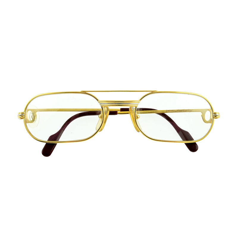Cartier Vintage Louis sunglasses with oval frames, featuring classic design and dark tinted lenses.