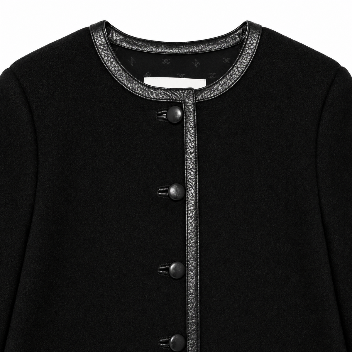 Celine suede cropped jacket featuring a tailored blazer style with a smooth, soft suede finish and classic collar detail.