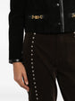 Close-up of a Celine suede cropped jacket showing soft texture and tailored fit, part of the Blazers & Jackets collection.