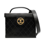 Chanel 1994 black quilted vanity case, front view