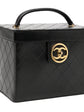 Detail of CC turn-lock fastening on Chanel vanity case