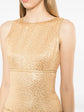 Chanel 1996 sleeveless gold brocade shift dress, elegant sleeveless design with intricate brocade fabric, stylish luxury dress.