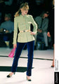 Light green Chanel vintage blazer from 1996, fitted style with classic tailored design, lightweight fabric and elegant details.