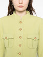 Chanel 1996 vintage light green fitted blazer jacket with classic tailored design and elegant style.
