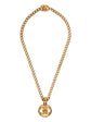 Chanel gold CC turnlock pendant necklace, front view