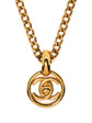 Chanel gold-tone curb chain necklace, full length view