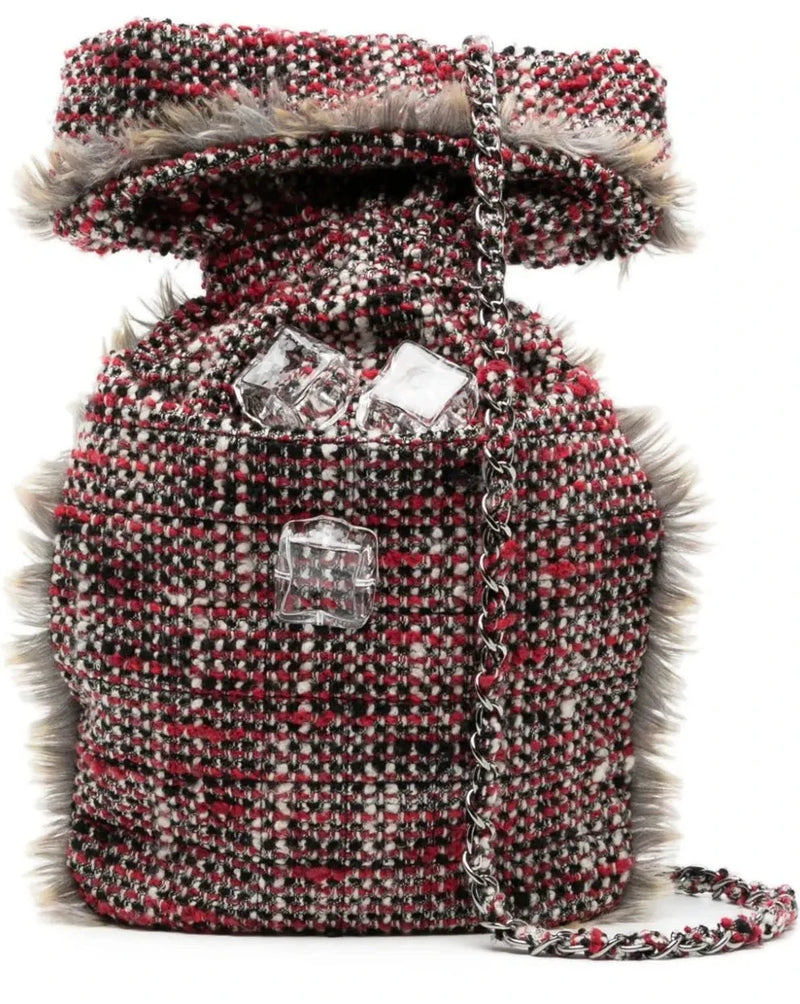 Chanel Hot Water Bottle tweed bag, front view