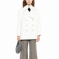 Chanel 2017 ecru wool and cashmere peacoat, stylish blazer jacket with classic double-breasted design and textured fabric.