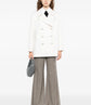 Chanel 2017 ecru wool and cashmere peacoat, stylish blazer with classic double-breasted design and textured fabric.