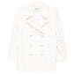 Chanel 2017 ecru wool and cashmere peacoat, classic blazer style with double-breasted front and tailored fit.