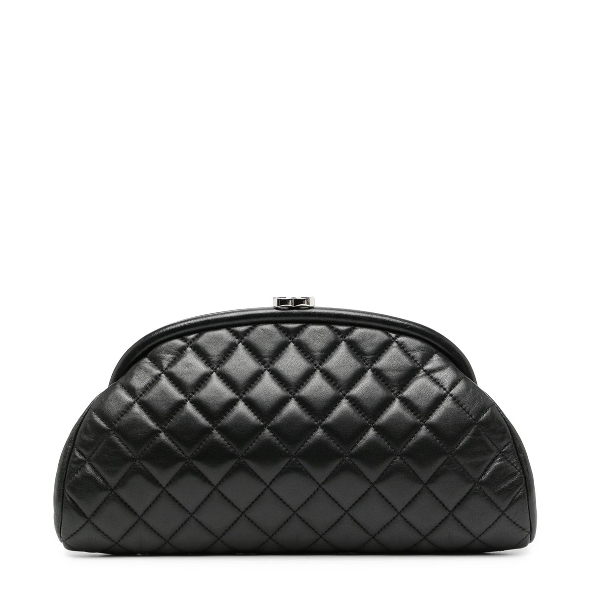 Chanel black quilted Timeless clutch, front view