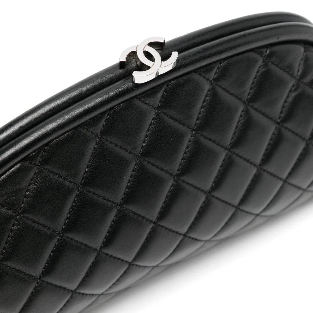 Chanel Timeless clutch, detail of CC logo hardware
