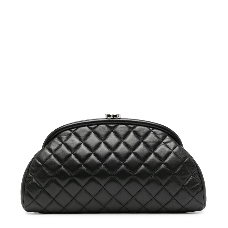 Chanel black quilted Timeless clutch, front view