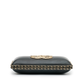 Chanel CC Chain Around Clutch in black leather with gold-tone chain trim, front CC motif, top clasp closure and chain-and-leather shoulder strap.