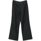 Chanel charcoal linen wide-leg trousers displayed flat, showcasing relaxed fit and tailored design with belt loops and side pockets.