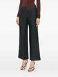 Chanel charcoal linen wide-leg trousers with a relaxed fit and high waist, shown on a model against a neutral background.