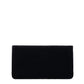 Chanel black velvet clutch, alternate front angle showing crystal hoop closure