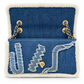 Chanel 2019 medium denim shearling flap shoulder bag with hieroglyph embroidery and flap closure, stylish and luxurious accessory.