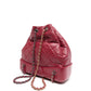 Chanel Gabrielle red backpack, front pocket detail