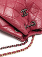 Chanel Gabrielle red backpack, close-up of hardware