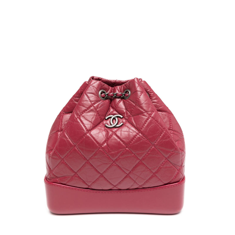 Chanel Gabrielle red backpack, front view