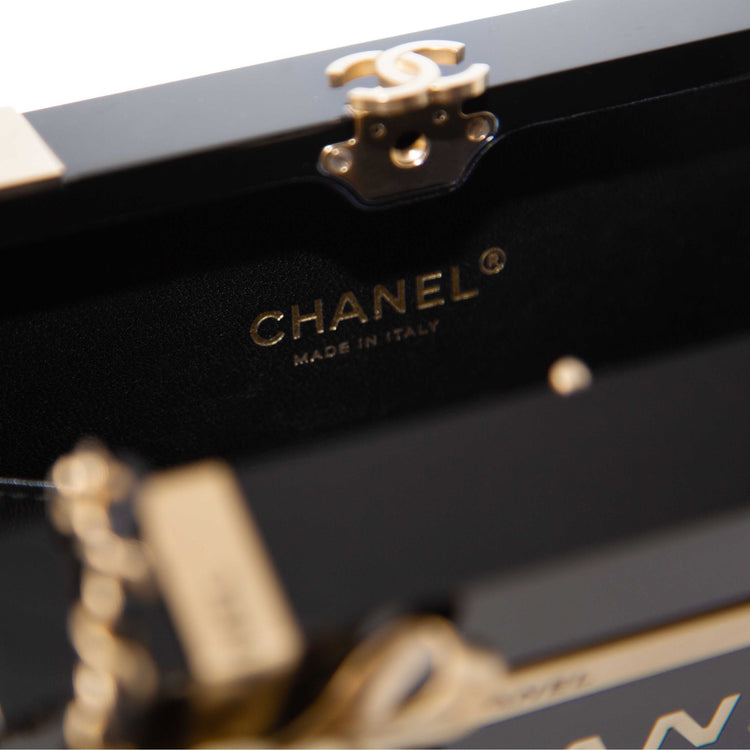 Chanel Gift Box Minaudière clutch, styled display view