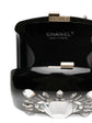 Chanel Jewel Black Resin Minaudière Clutch, detail of the CC clasp fastening