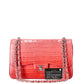 Chanel Jumbo Double Flap Bag in ombré red crocodile leather with silver-tone CC turn-lock closure, double flap silhouette, and interwoven chain-and-leather shoulder straps.