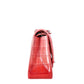 Chanel Jumbo Double Flap Bag in ombré red crocodile leather with silver-tone CC turn-lock closure, double flap silhouette, and interwoven chain-and-leather shoulder straps.