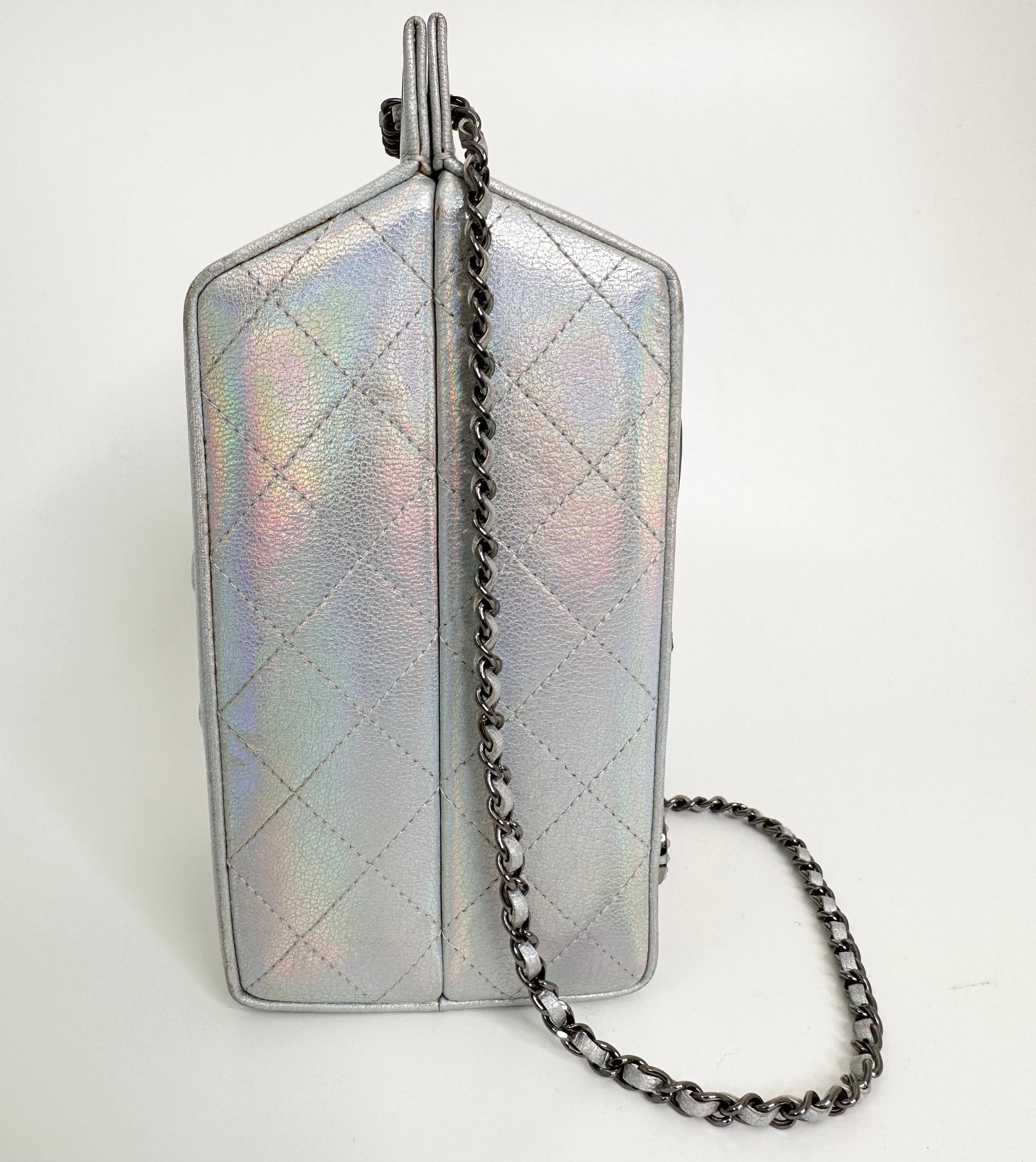 Chanel milk carton bag interior view