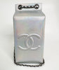 Chanel milk carton clutch, back view showing white mark