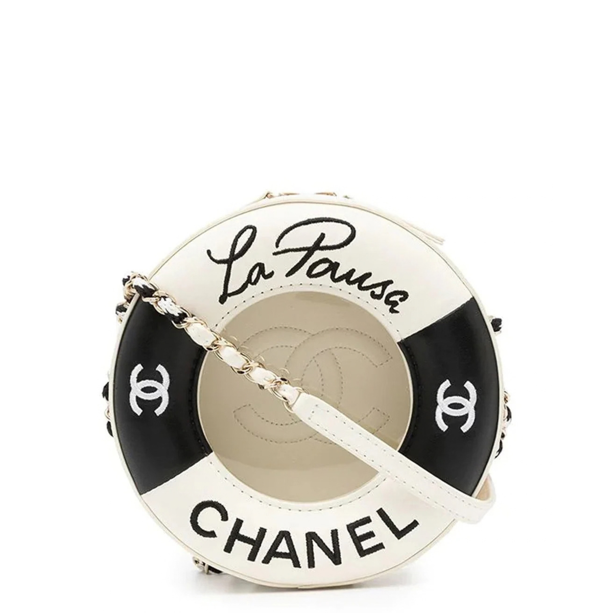 Chanel Limited Edition La Pausa Coco Lifesaver shoulder bag in vibrant colors with chain strap and iconic design.