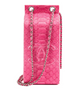 Chanel pink python leather clutch bag with lait de coco milk carton design and textured python pattern.