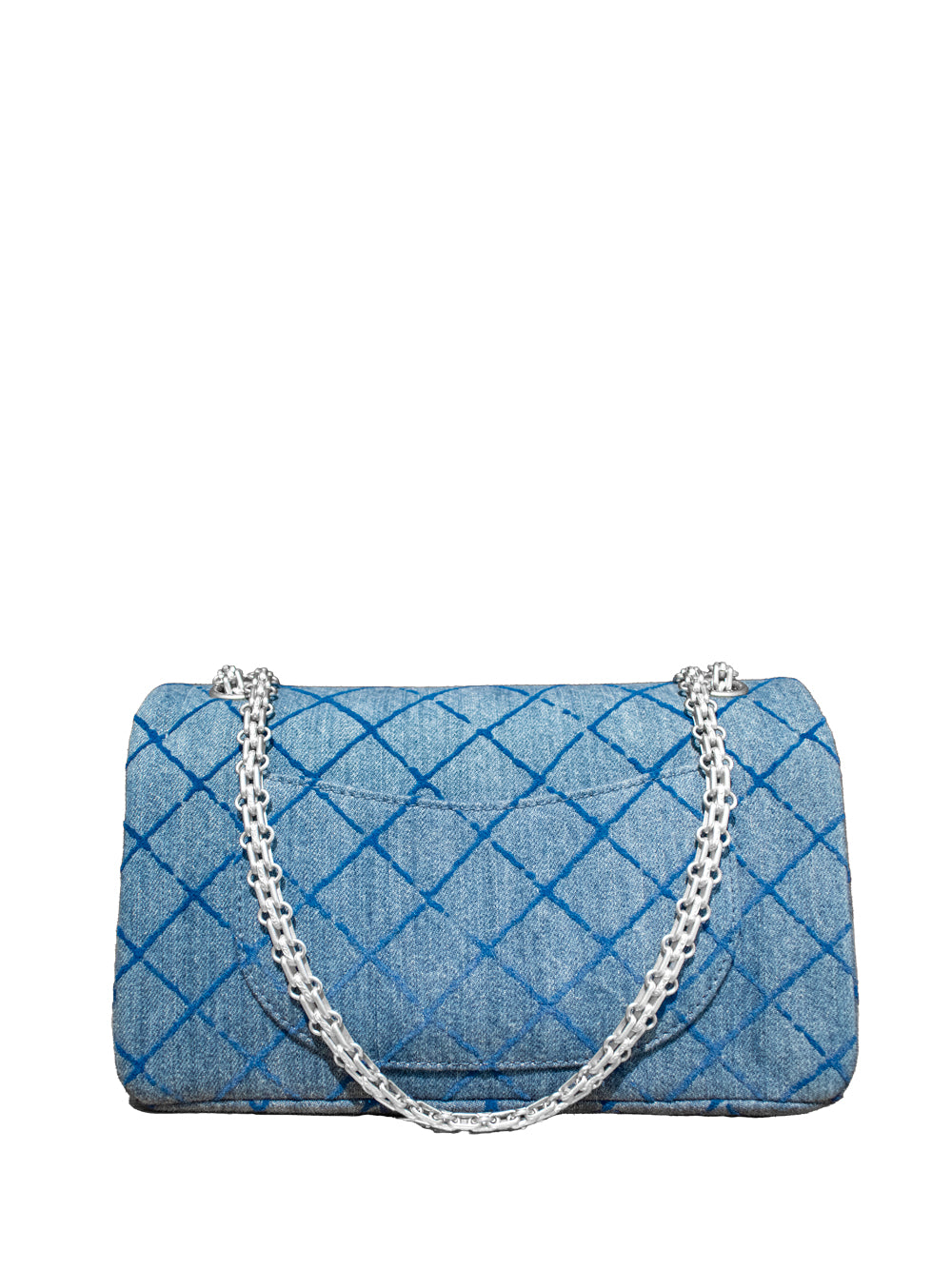 Chanel Re-issue Denim Flap Bag, close-up of quilting and hardware