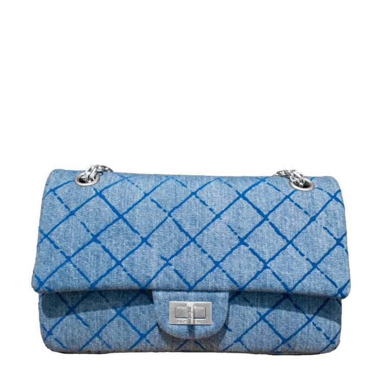 Chanel Re-issue Denim Flap Bag, shoulder bag with denim fabric and flap closure, stylish accessory for casual and chic looks.