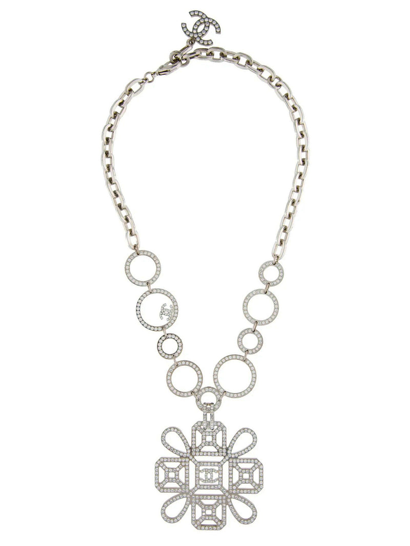 Strass CC Silver Collar Necklace