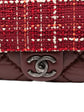Chanel Tweed Airlines Single Flap Bag, detail of the tweed panel and chain strap