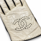 Chanel two-tone CC gloves featuring a stylish design and iconic CC logo