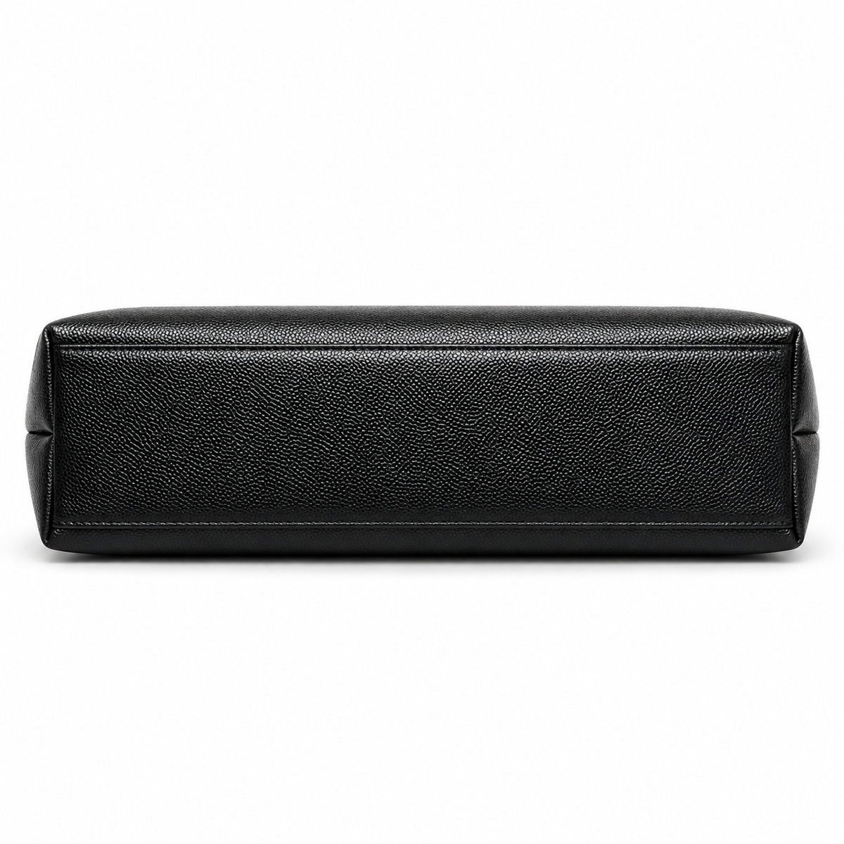 Chanel Vintage Kelly Bag from 1997–1999 in black caviar leather with 24K gold-plated CC hardware and structured double top handles.