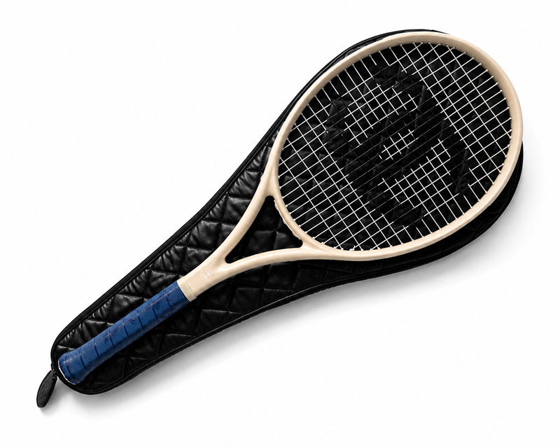Vintage Chanel CC Tennis Racket with Original Quilted Leatherette Case