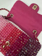 Chanel Beaded Ombre Mini Flap Clutch Bag from Spring/Summer 2020 with beaded gradient design and compact silhouette.