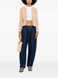 Beige crochet knit cardigan by Chanel, stylish women&