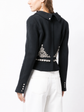 Chanel black blazer with rhinestone embellishments, tailored jacket featuring sparkling details and classic design.