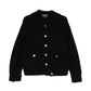 Pre-owned CHANEL cashmere knit cardigan, soft beige color, featuring a classic button-up design and ribbed cuffs.
