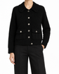 Black Chanel cashmere knit cardigan, cozy long-sleeve top with a classic design, soft texture, and elegant style.