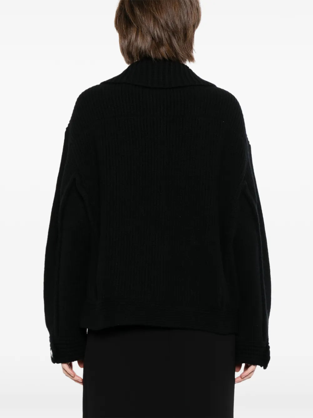 Pre-owned CHANEL cashmere knit cardigan, soft beige long-sleeve top with button details, stylish and luxurious women&