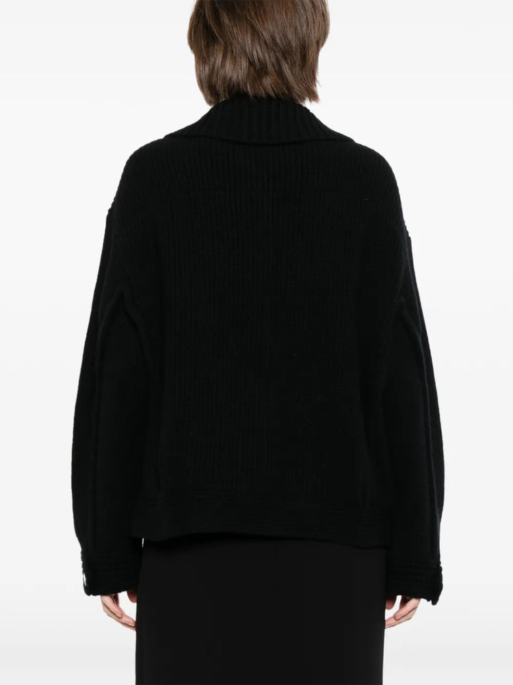 Pre-owned CHANEL cashmere knit cardigan, soft beige long-sleeve top with button details, stylish and luxurious women&